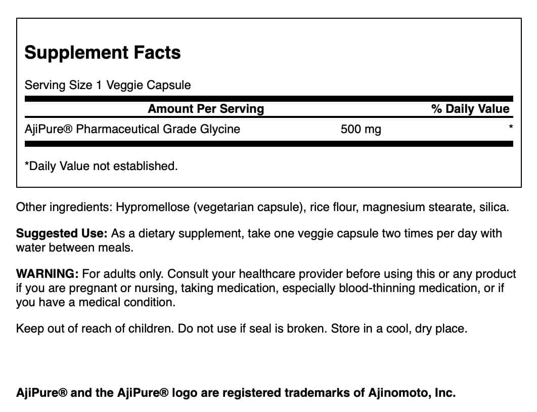 Swanson Glycine - Featuring Ajipure 500 Mg 60 Veg Caps 4 Pack