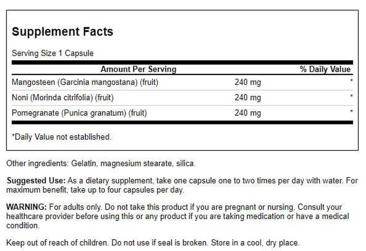 Mangosteen/Pomegranate/Noni Complex 90 Capsules