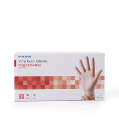 Exam Glove McKesson Confiderm Small NonSterile Vinyl Standard Cuff Length Smooth Clear Not Rated | 50/BX20Box/Case
