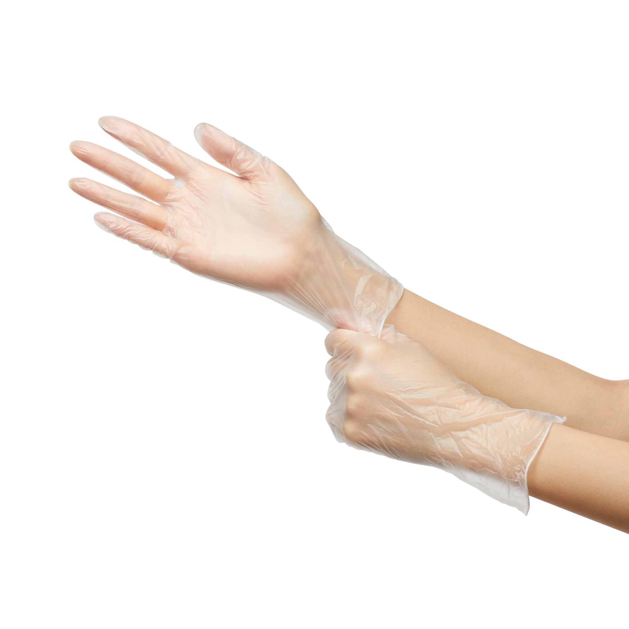 exam glove mckesson confiderm medium nonsterile vinyl standard cuff length smooth clear not rated packaging type box