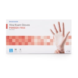 Exam Glove McKesson Confiderm Large NonSterile Vinyl Standard Cuff Length Smooth Clear Not Rated