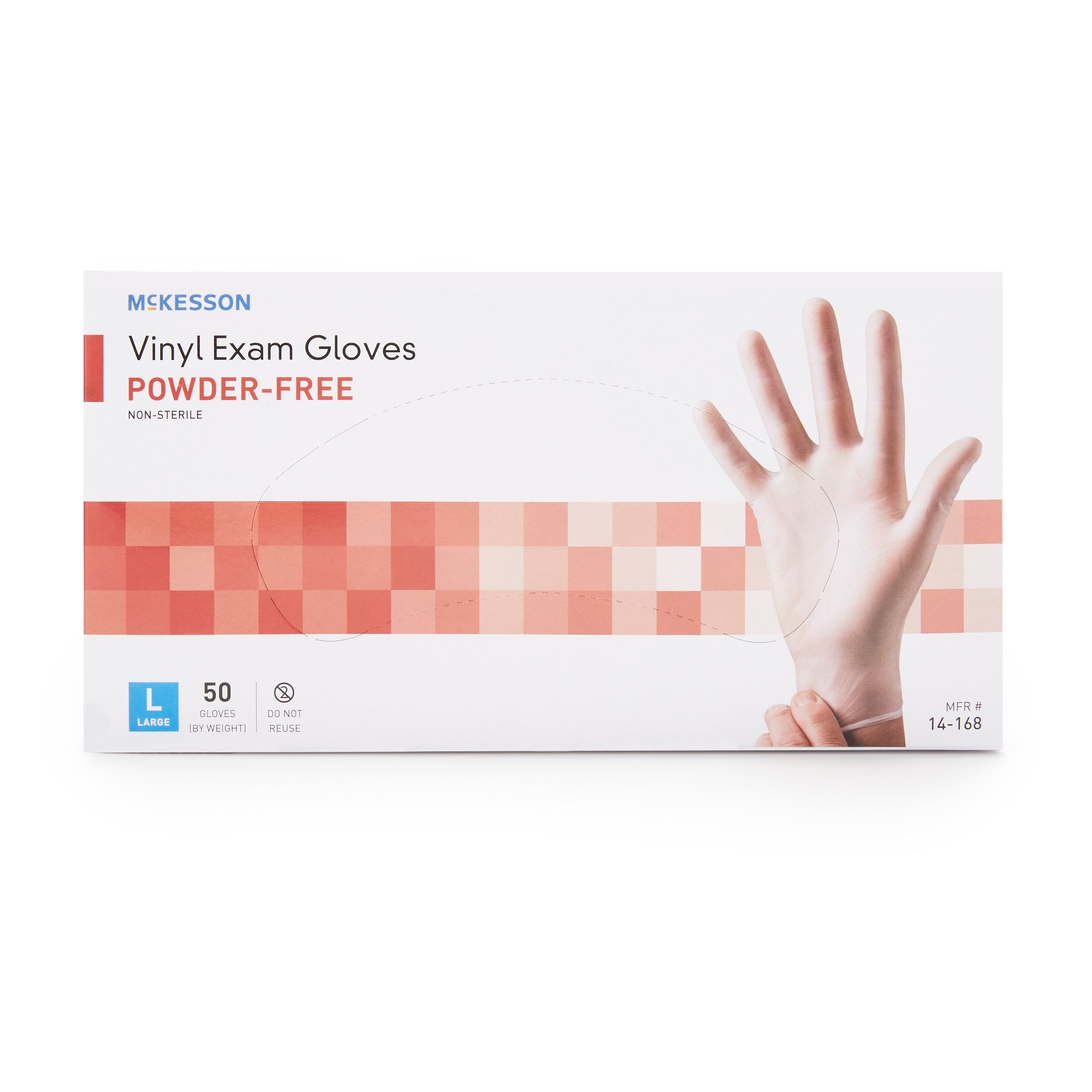 Exam Glove McKesson Confiderm Large NonSterile Vinyl Standard Cuff Length Smooth Clear Not Rated | 50/BX20Box/Case