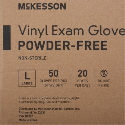 Exam Glove McKesson Confiderm Large NonSterile Vinyl Standard Cuff Length Smooth Clear Not Rated