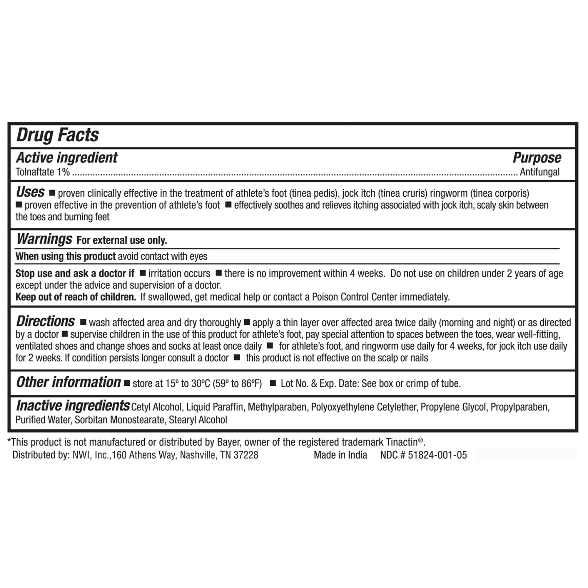 Antifungal CareALL 1% Strength Cream 0.5 oz. Tube, Packaging Type- Case