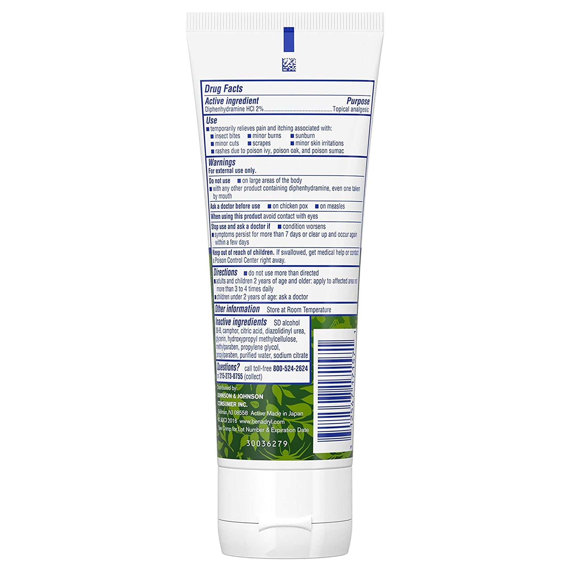 Itch Relief Benadryl 2% Strength Gel 3.5 oz. Tube,Packaging Type- Each