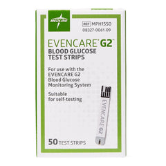 Blood Glucose Test Strips EvenCare G2 50 Strips per Pack, Packaging Type- Case