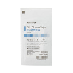 Skin Closure Strip McKesson 1/8 X 3 Inch Nonwoven Material Reinforced Strip White, Packaging Type- Case