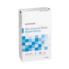 Skin Closure Strip McKesson 1/8 X 3 Inch Nonwoven Material Reinforced Strip White, Packaging Type- Case