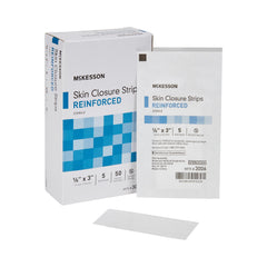 Skin Closure Strip McKesson 1/8 X 3 Inch Nonwoven Material Reinforced Strip White, Packaging Type- Case