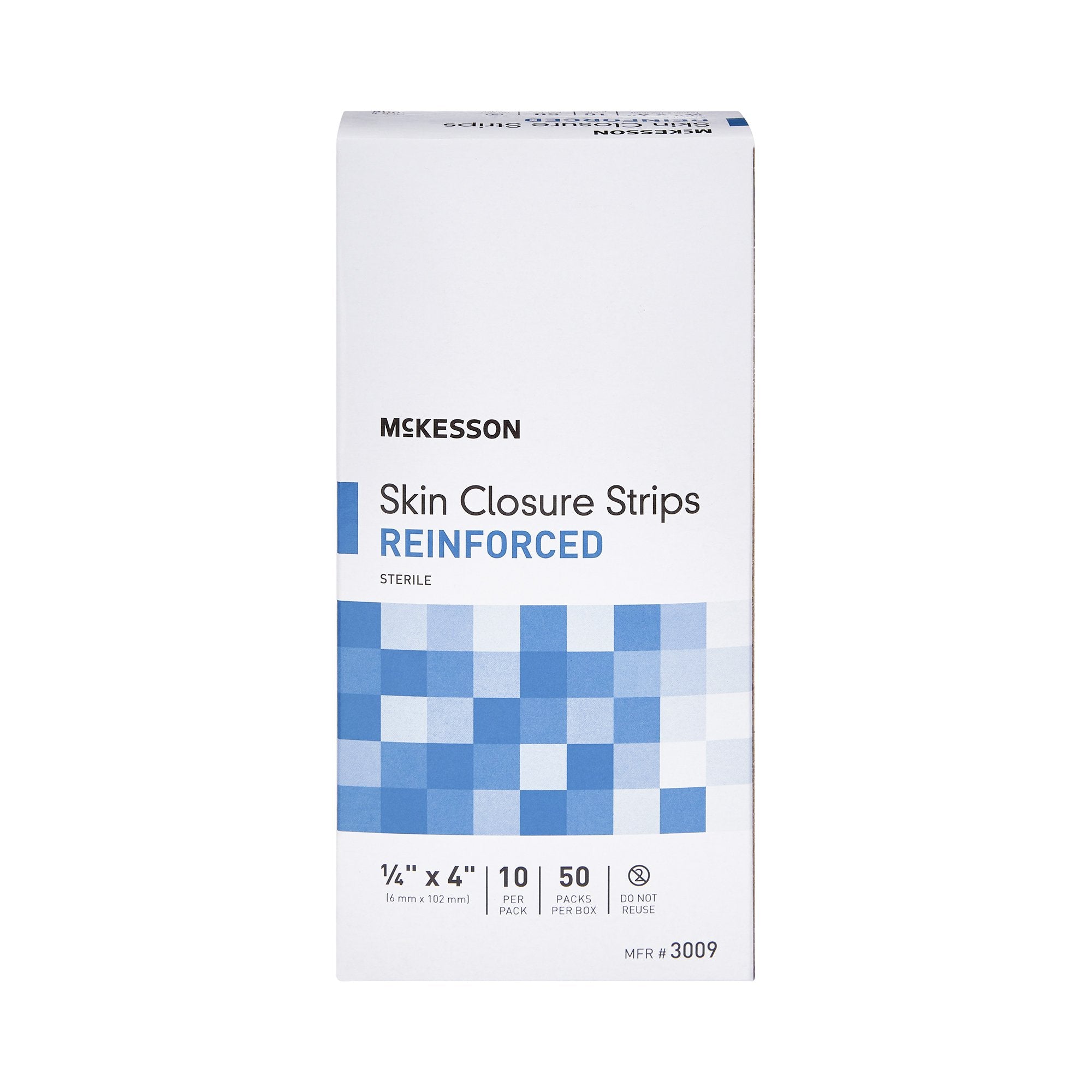 Skin Closure Strip McKesson 1/4 X 4 Inch Nonwoven Material Reinforced Strip White, Packaging Type- Case