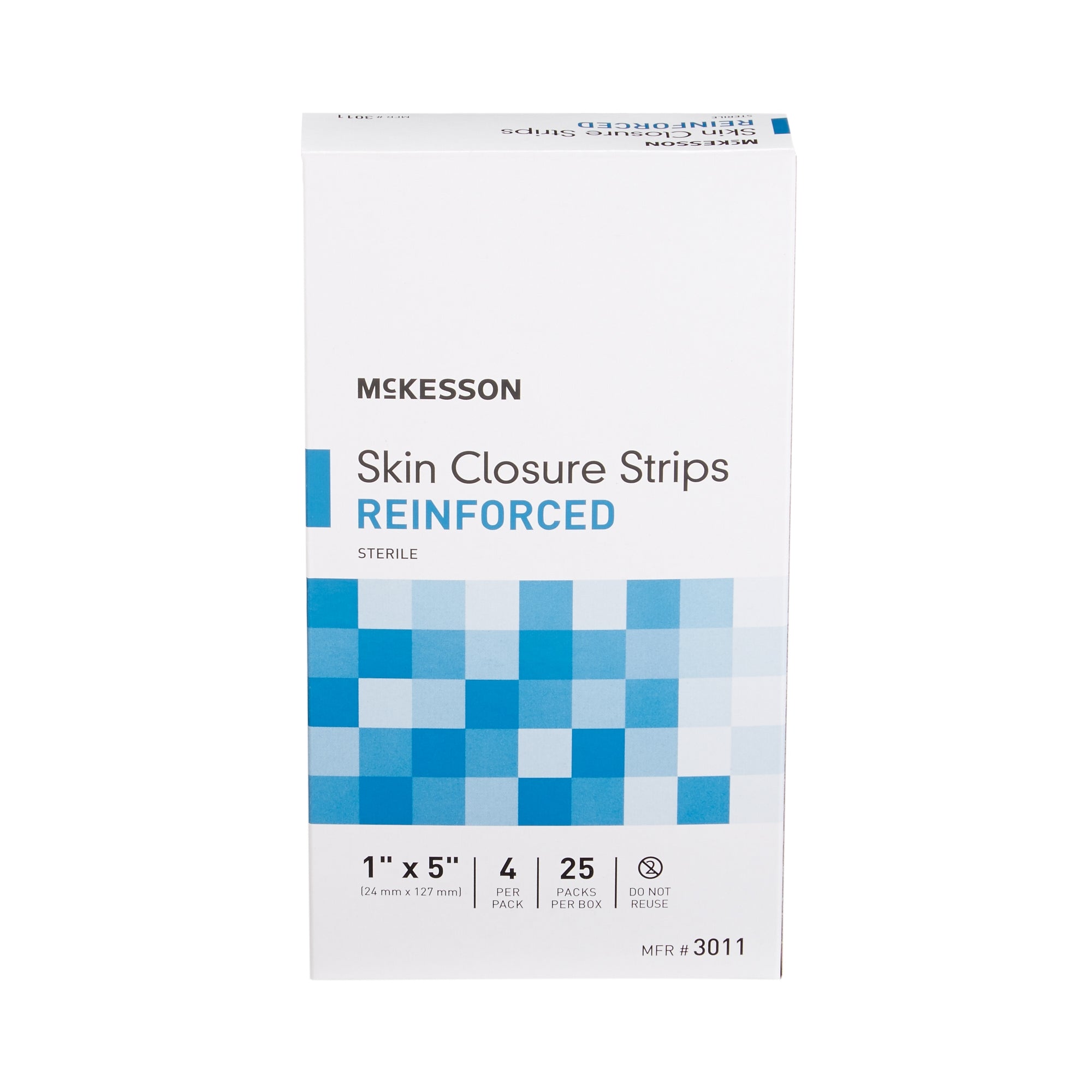 Skin Closure Strip McKesson 1 X 5 Inch Nonwoven Material Reinforced Strip White, Packaging Type- Case
