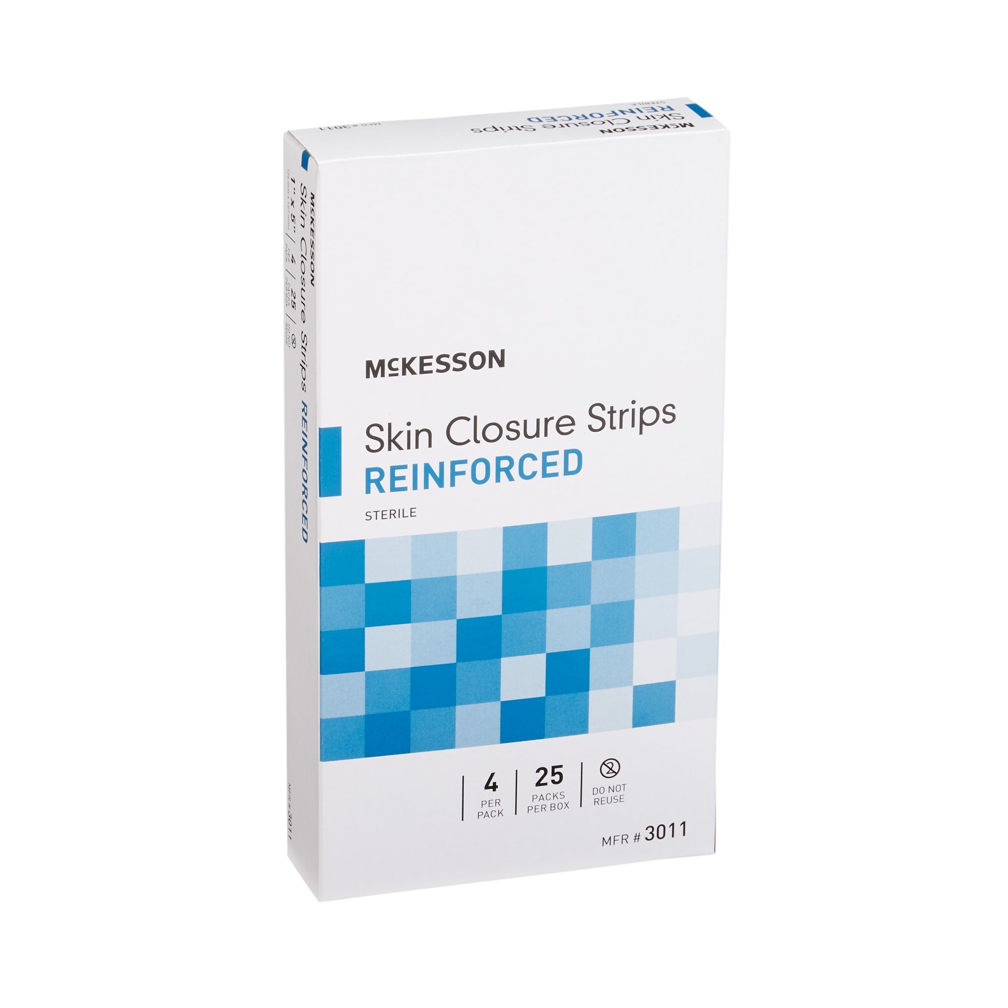 Skin Closure Strip McKesson 1 X 5 Inch Nonwoven Material Reinforced Strip White, Packaging Type- Case