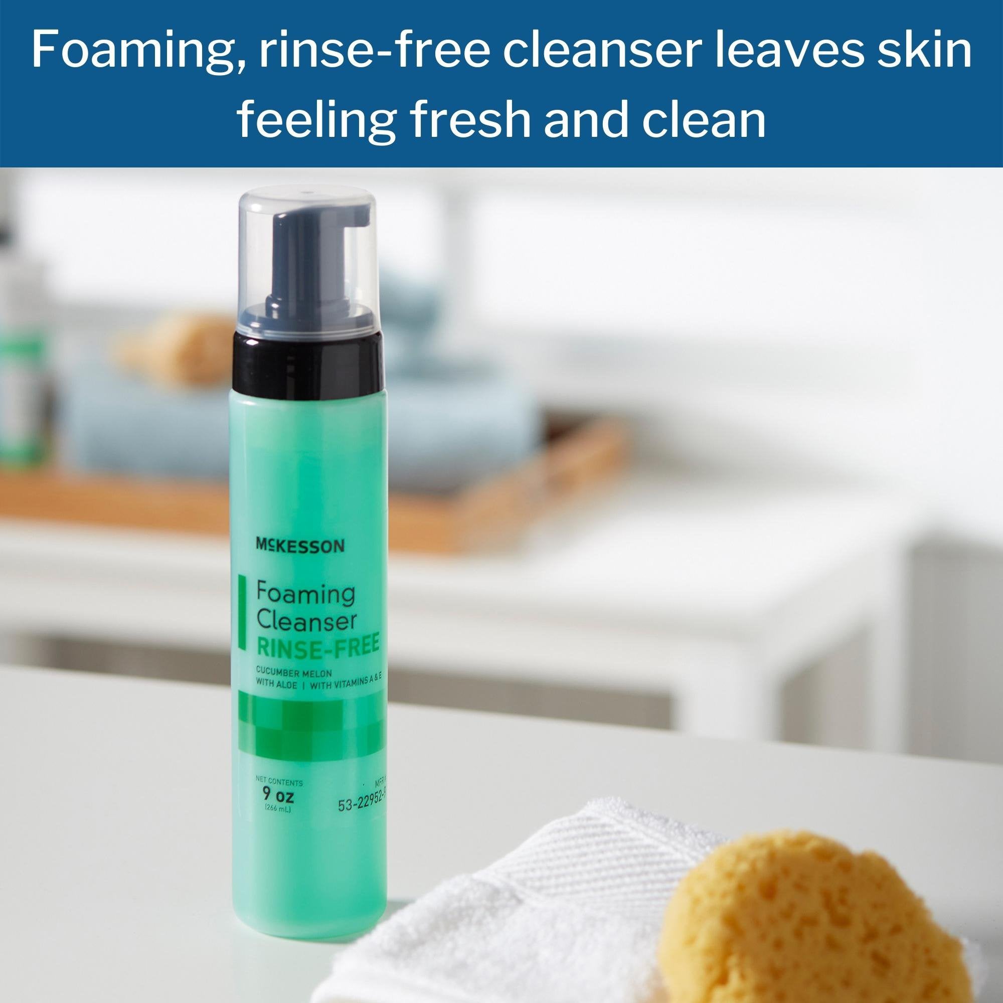 Rinse-Free Body Wash McKesson Foaming 9 oz. Pump Bottle Cucumber Melon Scent, Packaging Type- Case