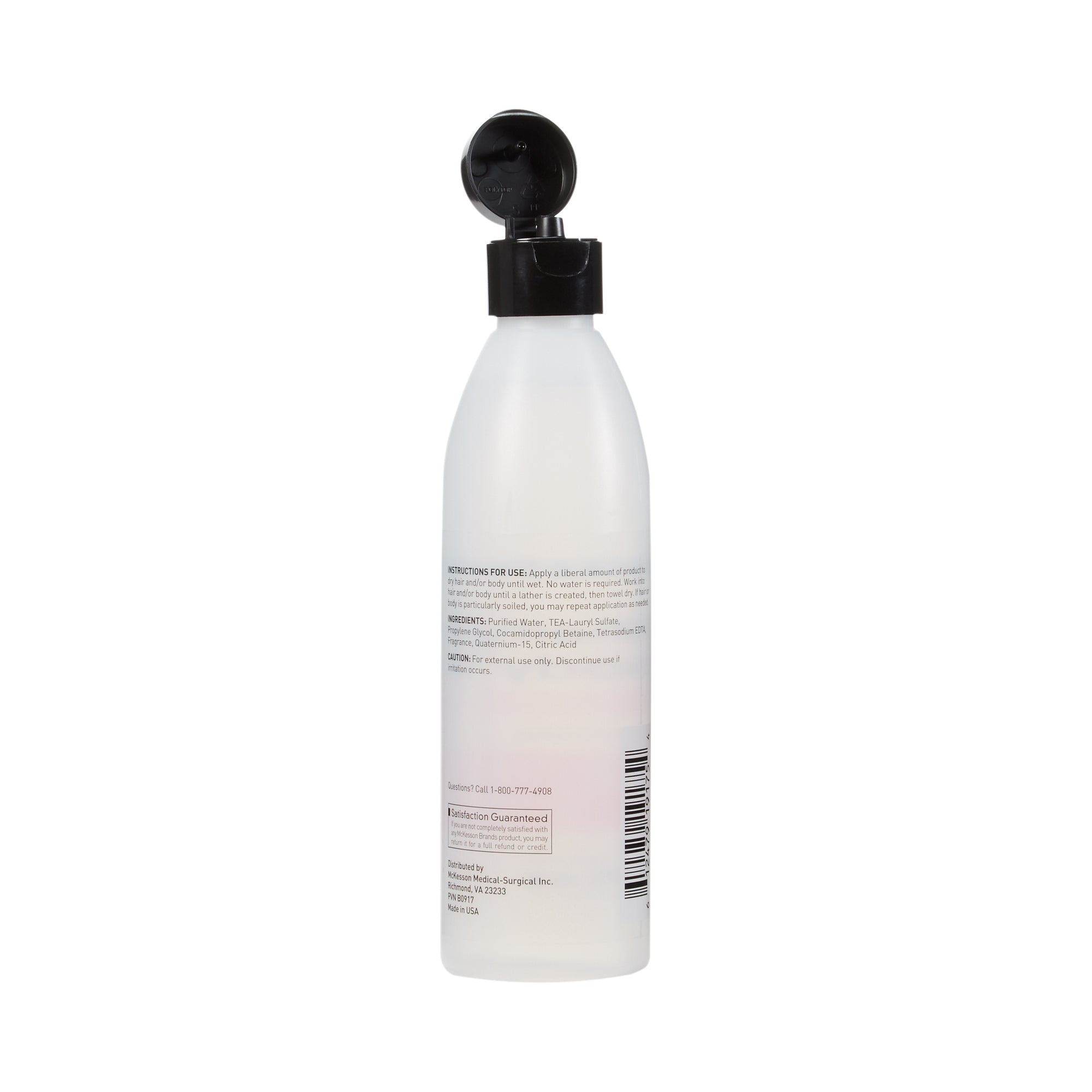 Rinse-Free Shampoo and Body Wash McKesson 8 oz. Flip Top Bottle Light Floral Scent