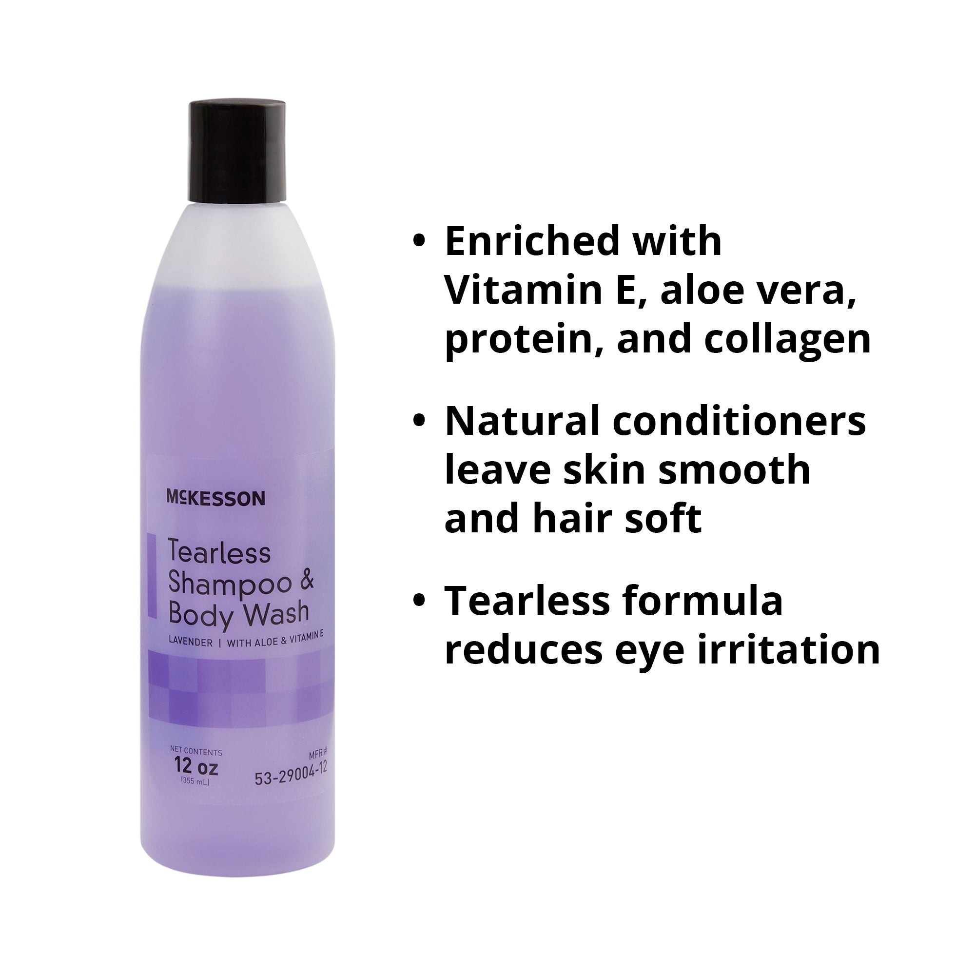 Tearless Shampoo and Body Wash McKesson 12 oz. Flip Top Bottle Lavender Scent, Packaging Type- Case
