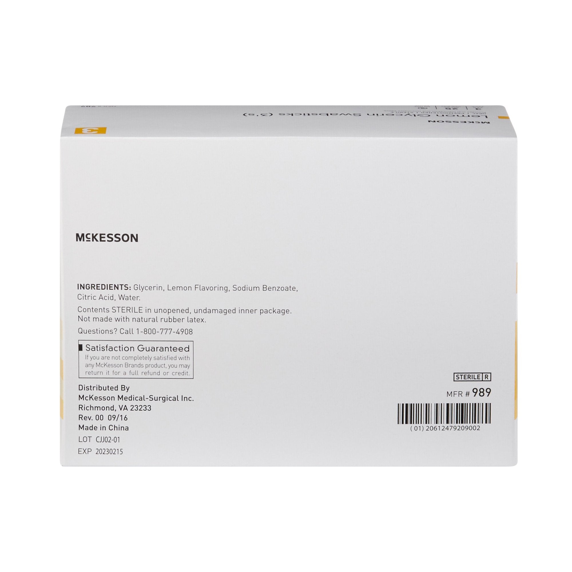Lemon Glycerin Swabstick McKesson Rayon Tip 3 per Pack,Packaging Type- Box