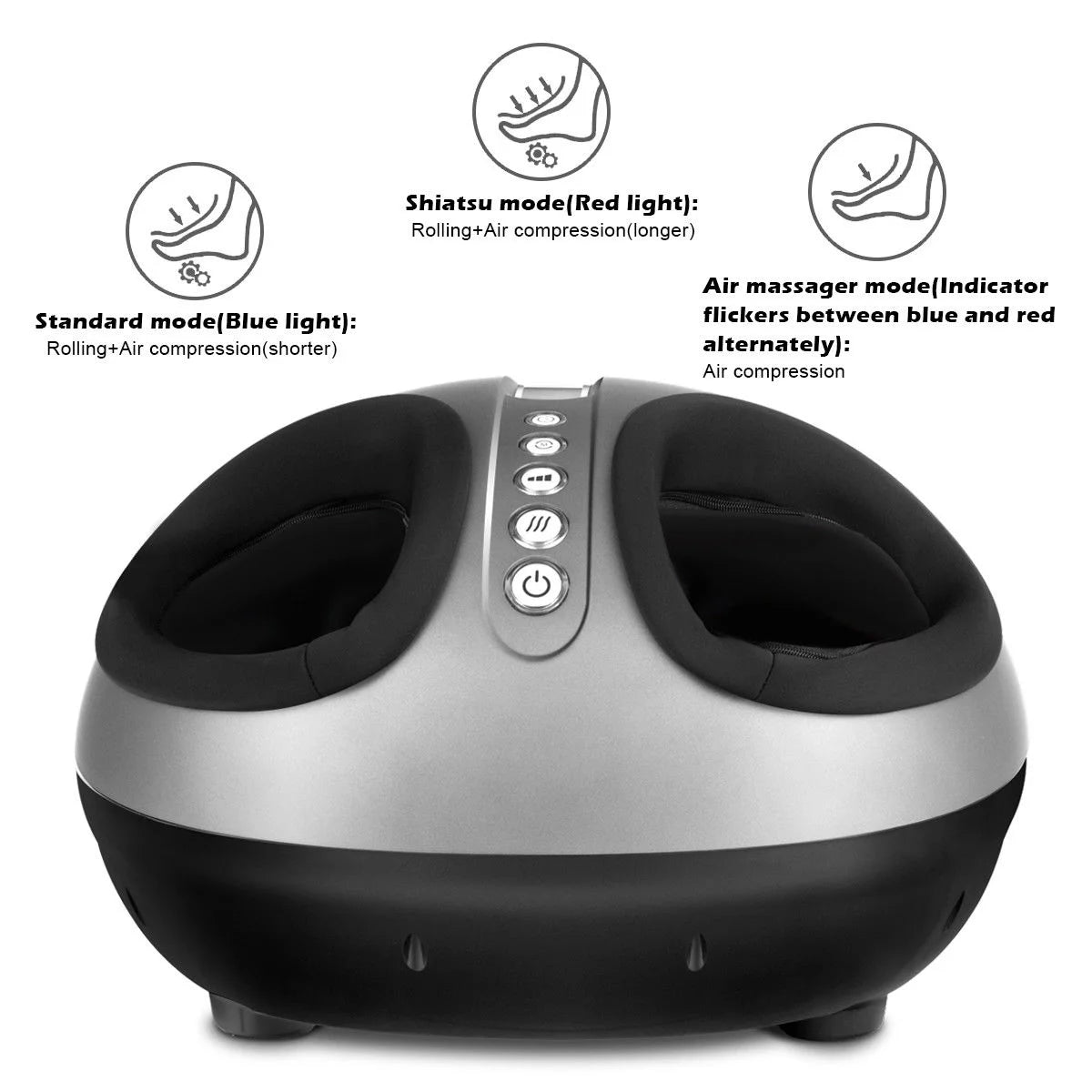 Foot Massager Kneading Shiatsu Therapy Plantar Massage Heat Air Compression