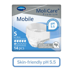 unisex adult absorbent underwear molicare premium mobile 6d pull on with tear away seams small disposable moderate absorbency packaging type case