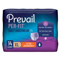 Female Adult Absorbent Underwear Prevail Per-Fit Pull On with Tear Away Seams Disposable Moderate Absorbency
