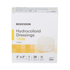 Thin Hydrocolloid Dressing McKesson 2 X 2 Inch Square,  Packaging Type- Box