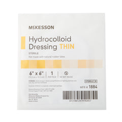 Thin Hydrocolloid Dressing McKesson 6 X 6 Inch Square,  Packaging Type- Box