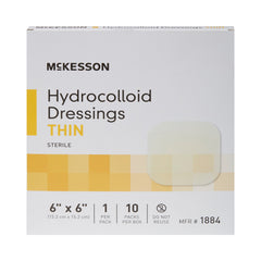 Thin Hydrocolloid Dressing McKesson 6 X 6 Inch Square,  Packaging Type- Box