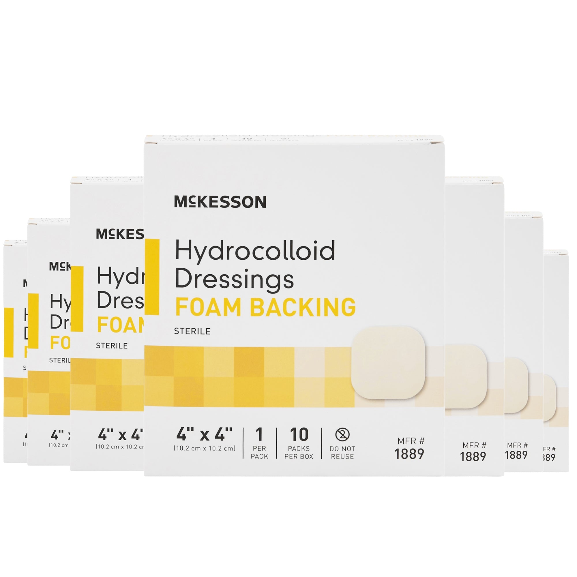 Apósito hidrocoloide con respaldo de espuma McKesson de 4 x 4 pulgadas cuadradas, hidrocoloide/espuma, tipo de embalaje: caja