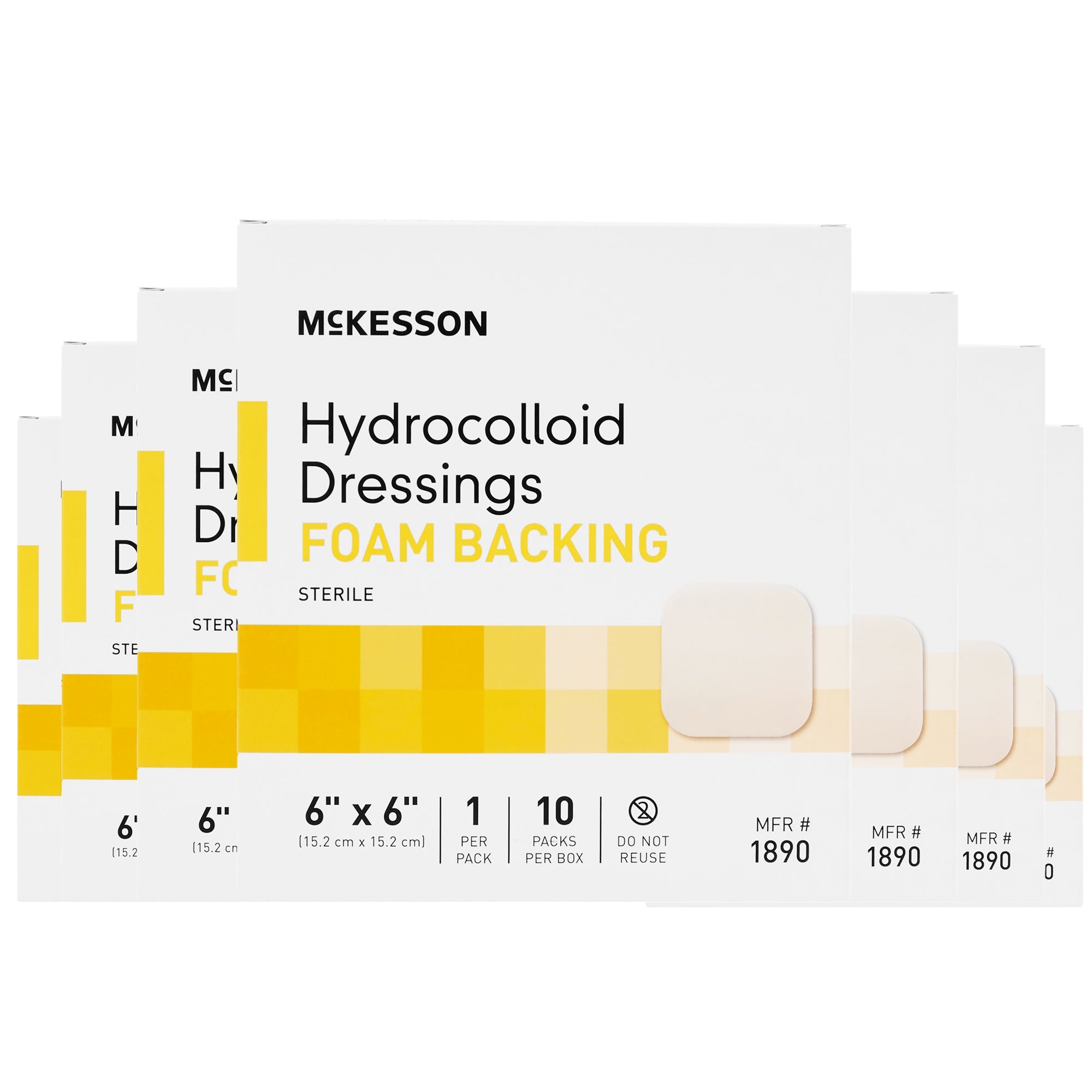 Apósito hidrocoloide con respaldo de espuma McKesson de 6 x 6 pulgadas cuadradas, hidrocoloide/espuma, tipo de embalaje: caja
