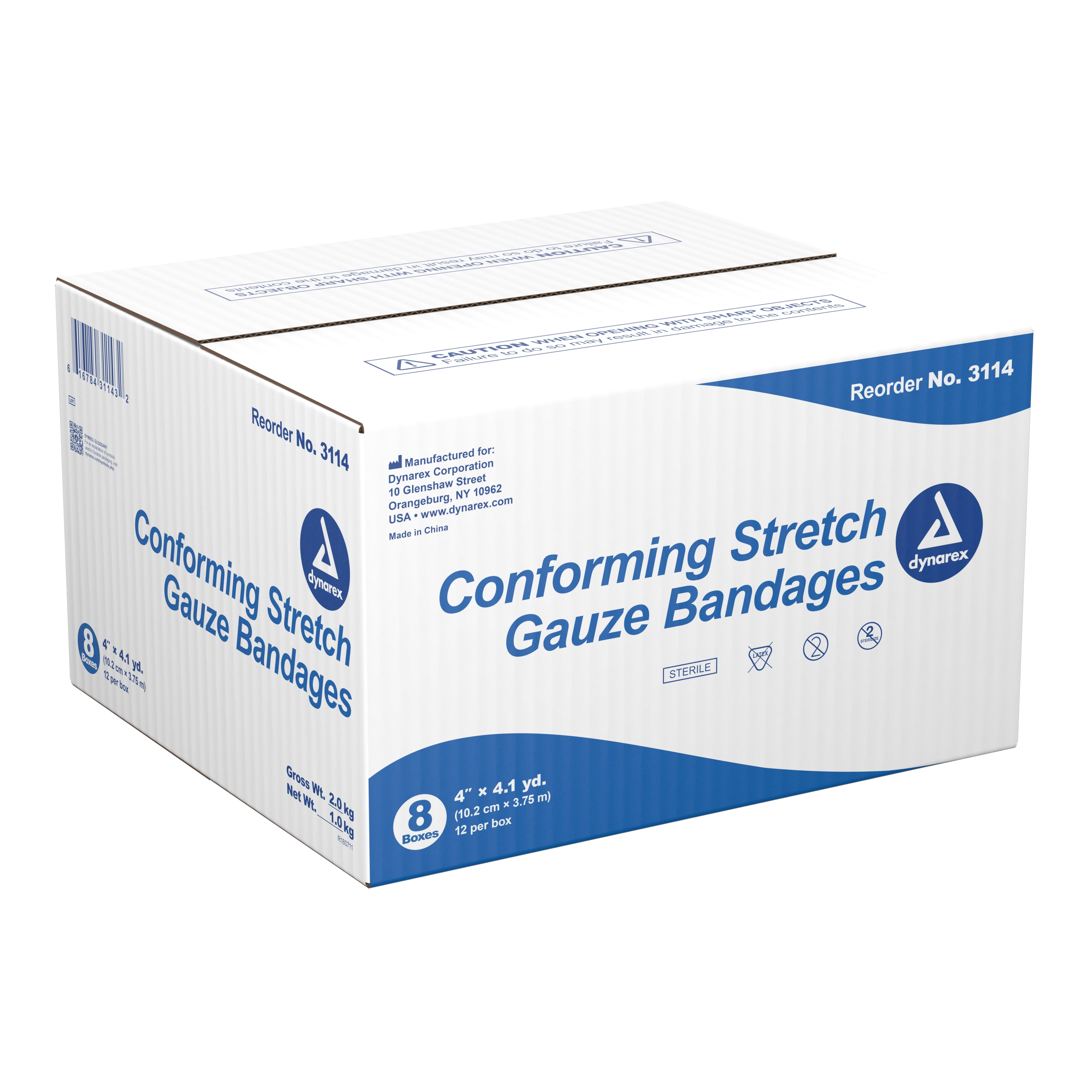 Conforming Bandage Dynarex 4 Inch X 4-1/10 Yard 1-Ply Sterile 1 per Pouch,Packaging Type- Box