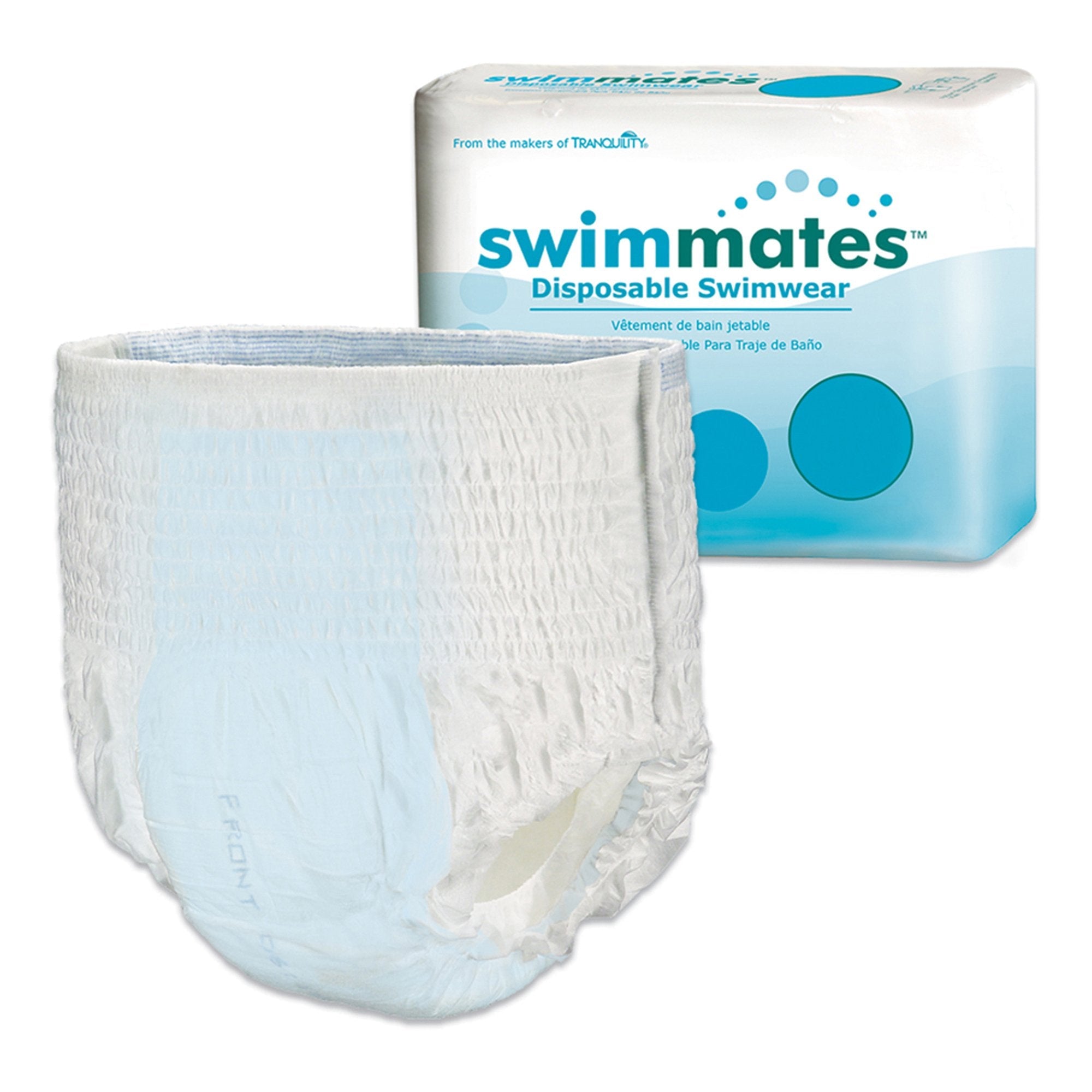 Unisex Adult Bowel Containment Swim Brief Swimmates Pull On with Tear Away Seams Medium Disposable Moderate Absorbency, Packaging Type- Case