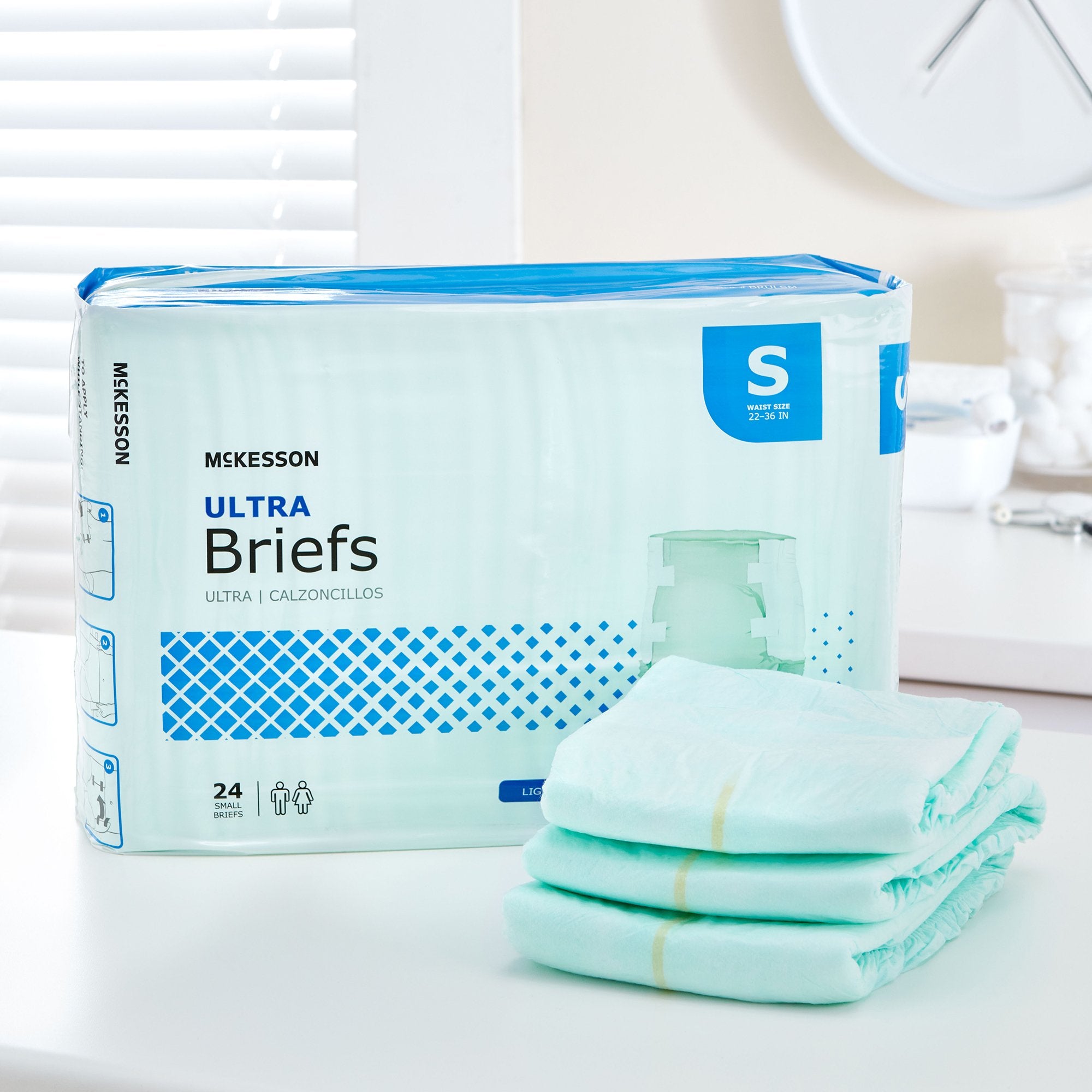 Unisex Adult Incontinence Brief McKesson Ultra Small Disposable Heavy Absorbency, Packaging Type- Case