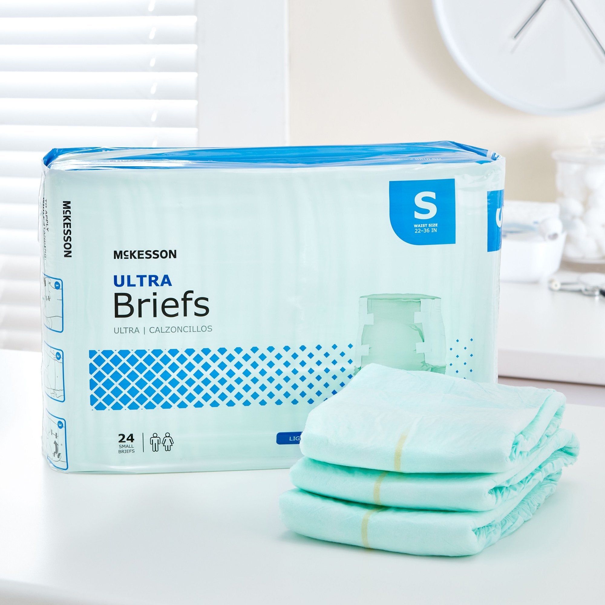 Unisex Adult Incontinence Brief McKesson Ultra Small Disposable Heavy Absorbency, Packaging Type- Case