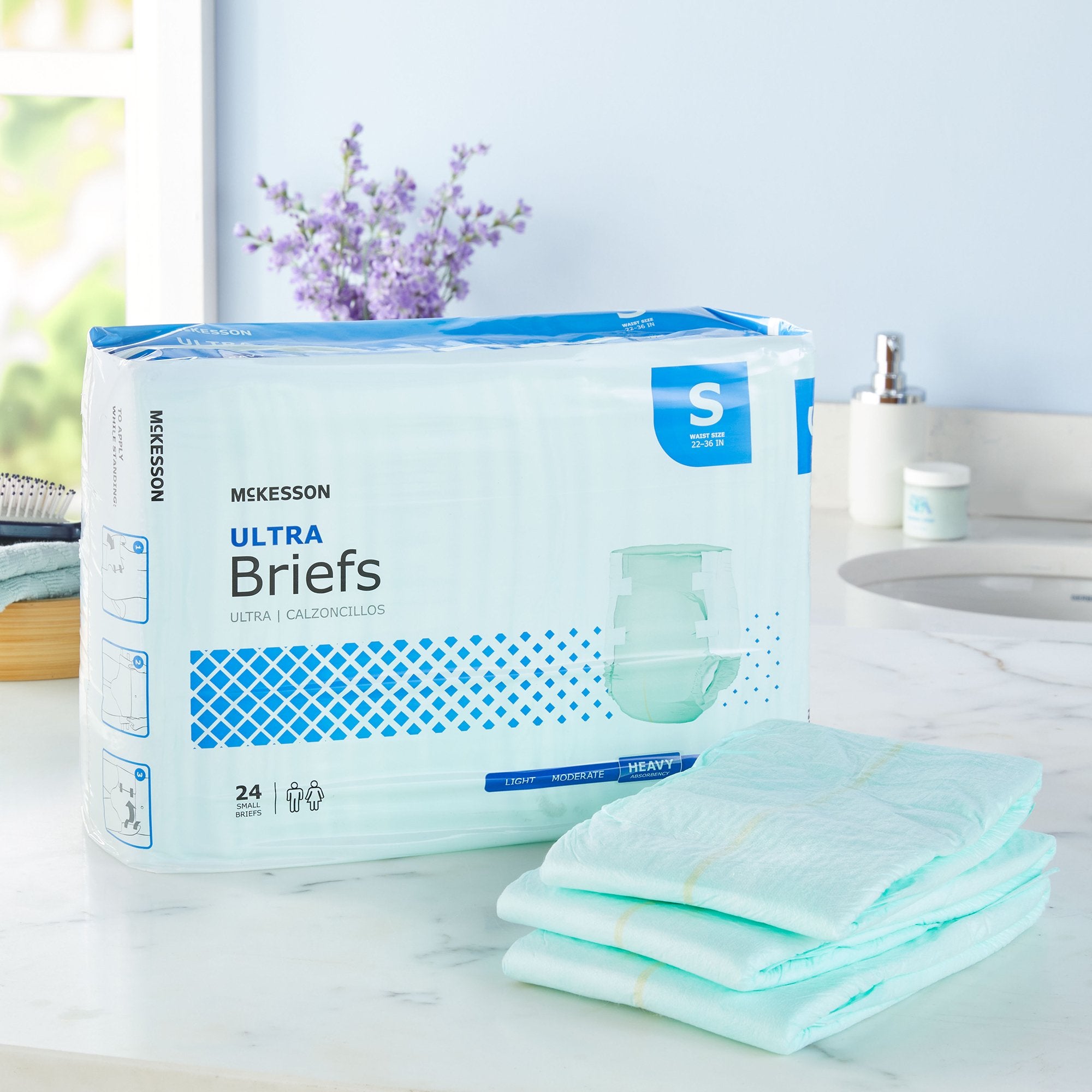 Unisex Adult Incontinence Brief McKesson Ultra Small Disposable Heavy Absorbency, Packaging Type- Case