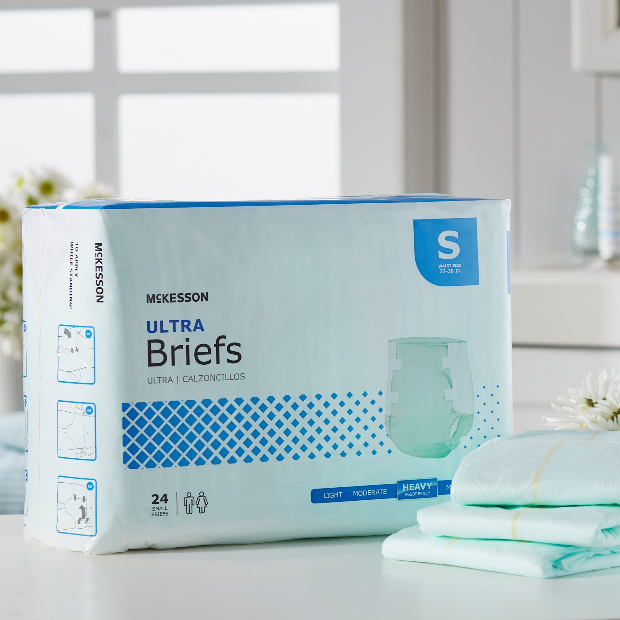 Unisex Adult Incontinence Brief McKesson Ultra Small Disposable Heavy Absorbency, Packaging Type- Case