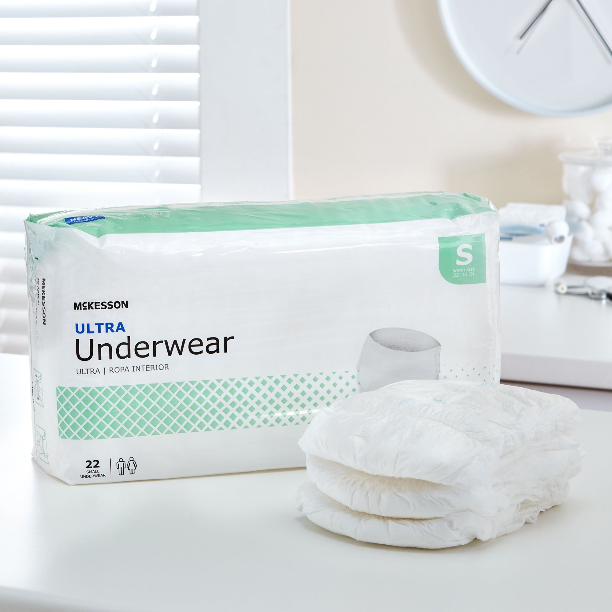 Unisex Adult Absorbent Underwear McKesson Ultra Pull On with Tear Away Seams Small Disposable Heavy Absorbency, Packaging Type- Case