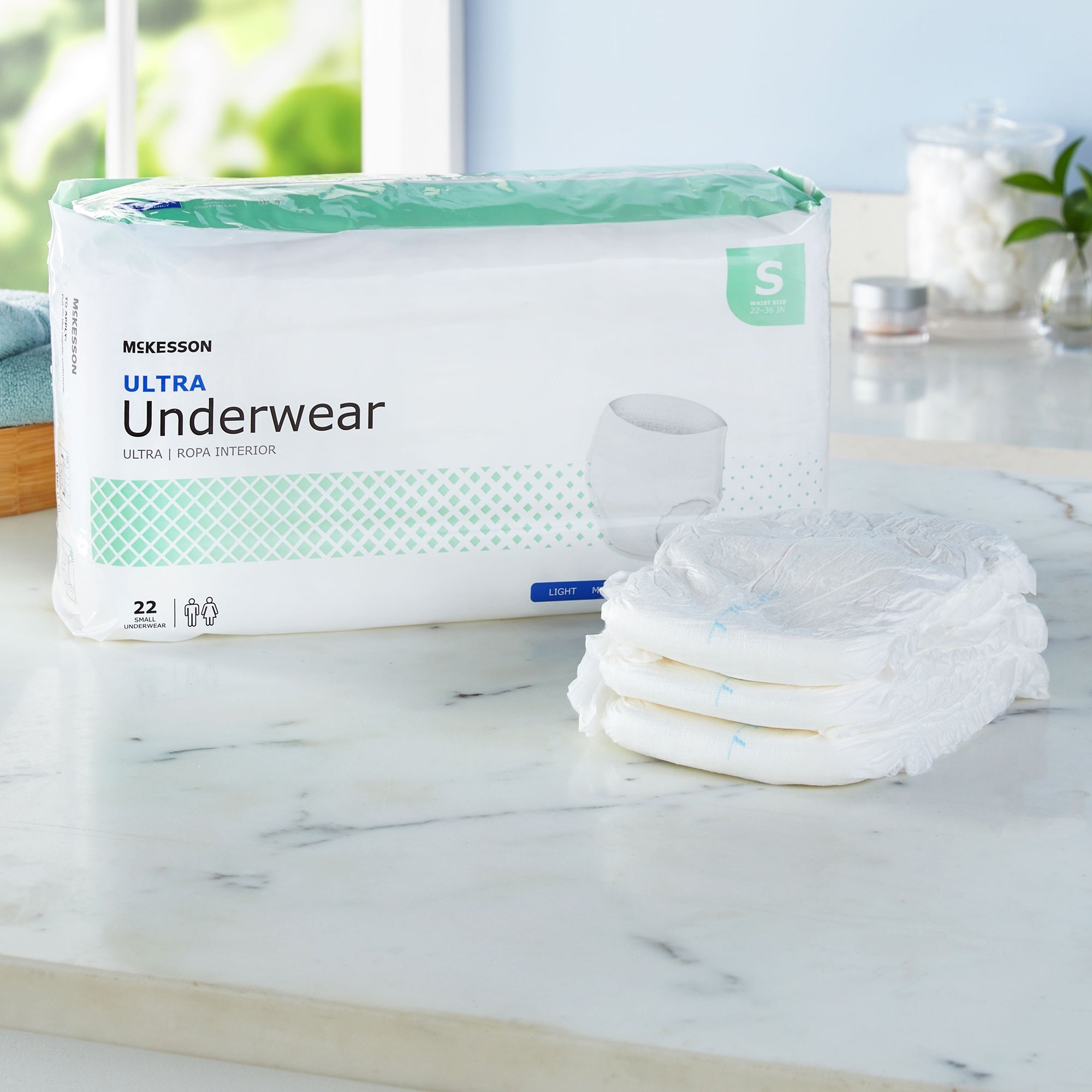 Unisex Adult Absorbent Underwear McKesson Ultra Pull On with Tear Away Seams Small Disposable Heavy Absorbency, Packaging Type- Case