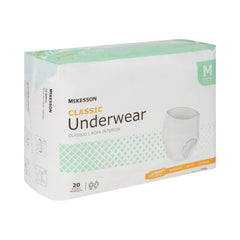 Unisex Adult Absorbent Underwear McKesson Classic Pull On with Tear Away Seams Medium Disposable Light Absorbency | 4BG/Case