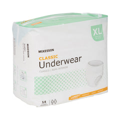 Unisex Adult Absorbent Underwear McKesson Classic Pull On with Tear Away Seams X-Large Disposable Light Absorbency | 4BG/Case