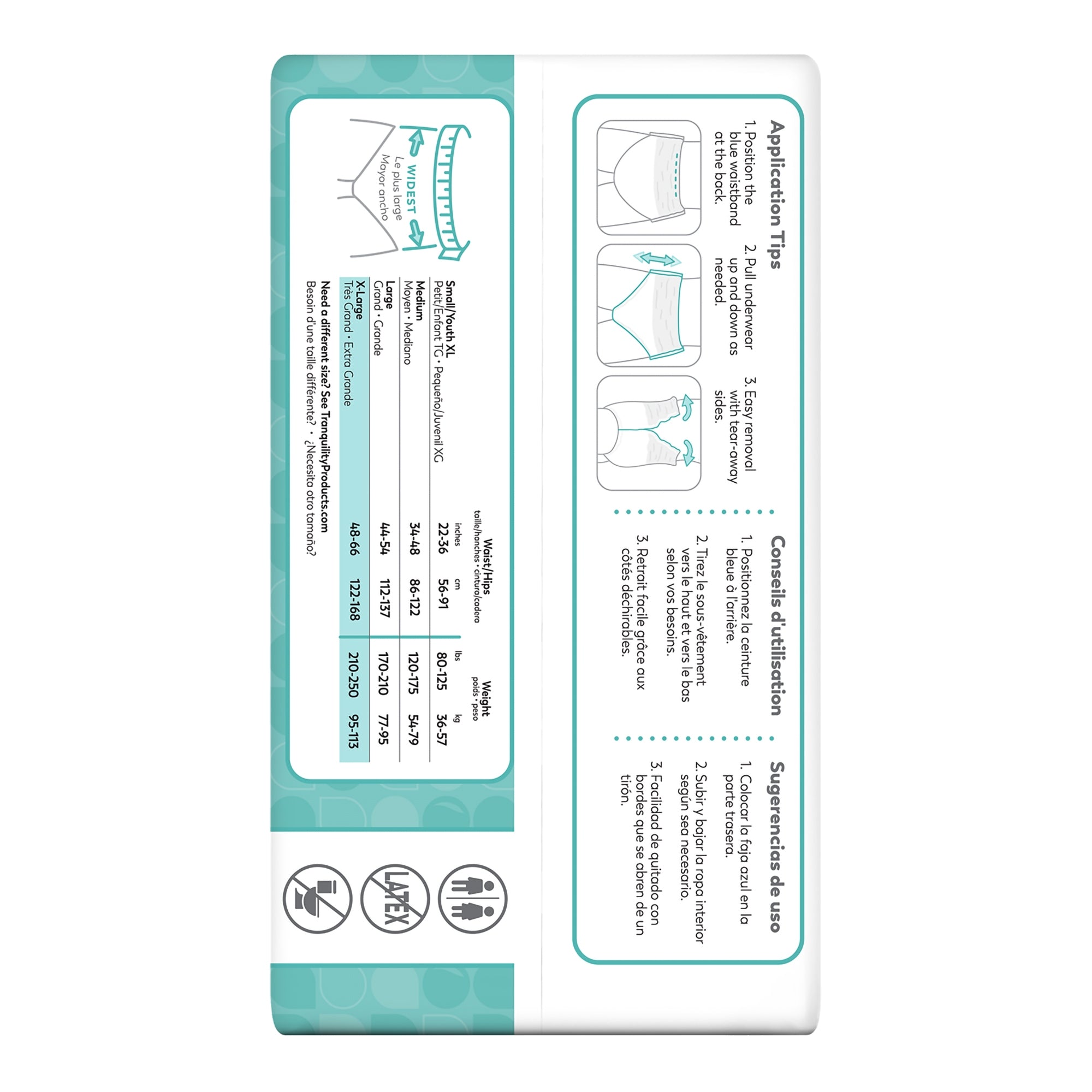 Unisex Adult Absorbent Underwear Tranquility Essential Pull On with Tear Away Seams X-Large Disposable Moderate Absorbency, Packaging Type- Case
