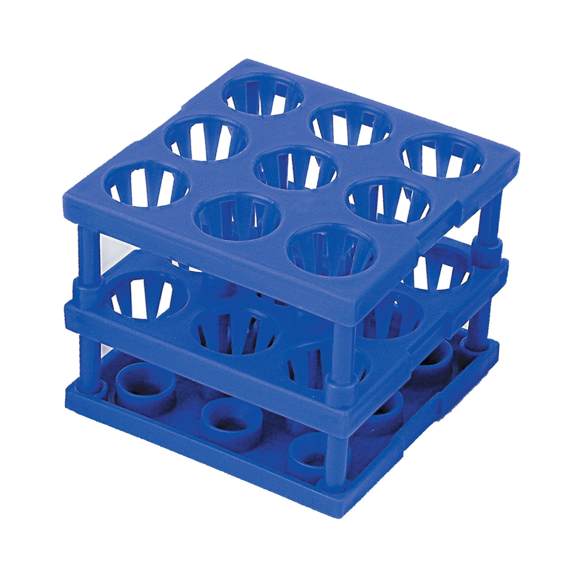 Tube Cube Rack McKesson 9 Place 8 to 16 mm Tube Size Blue 3 X 3 X 3 Inch, Packaging Type- Case