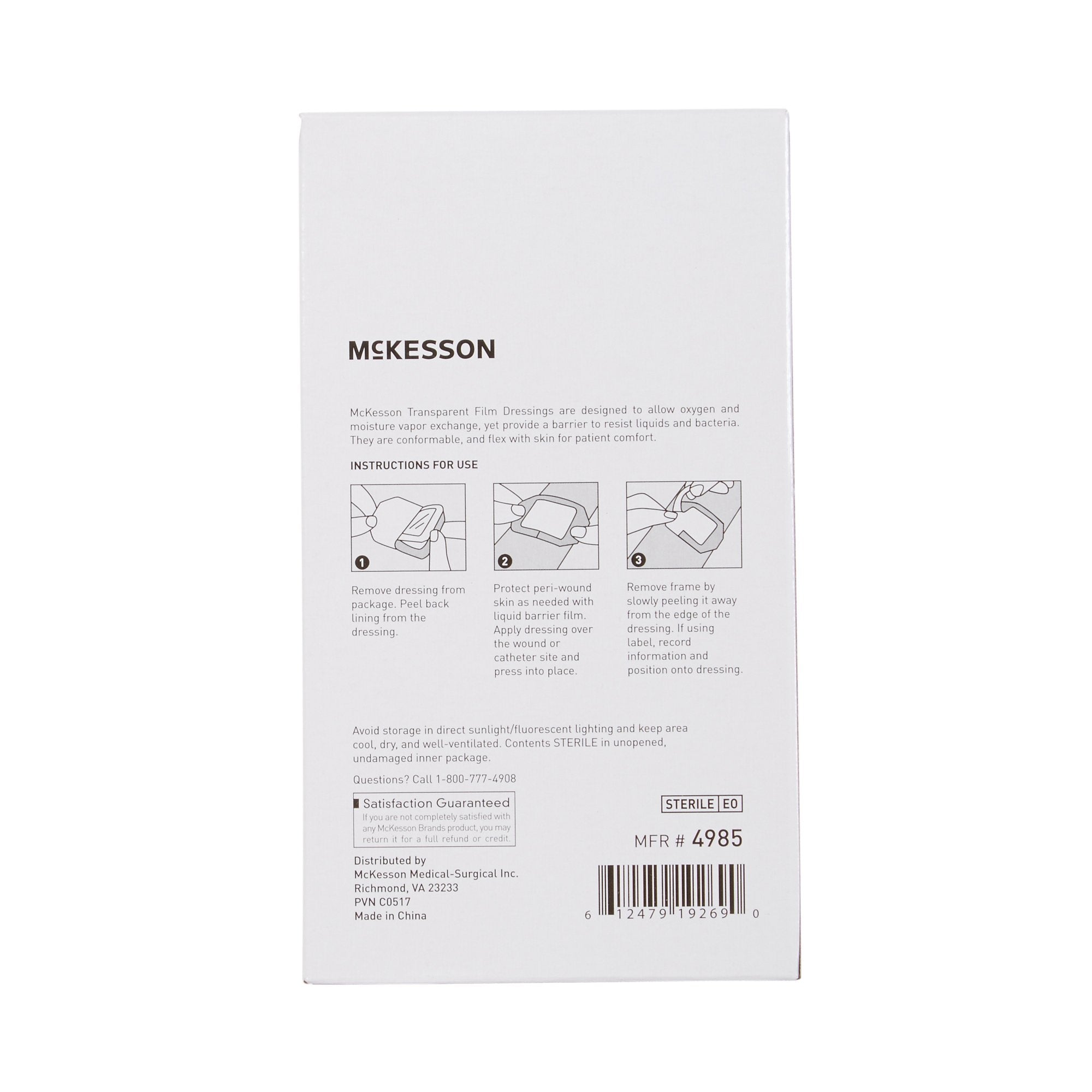 Transparent Film Dressing McKesson 2-3/8 X 2-3/4 Inch Frame Style Delivery Octagon Sterile,  Packaging Type- Case