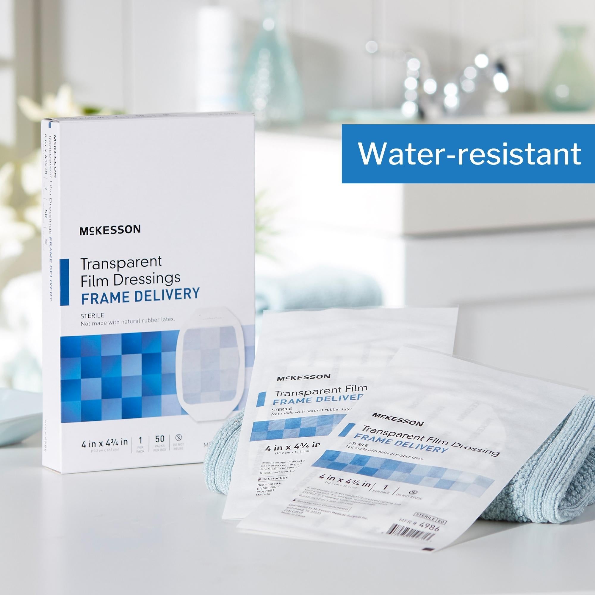 Transparent Film Dressing McKesson 4 X 4-3/4 Inch Frame Style Delivery Octagon Sterile