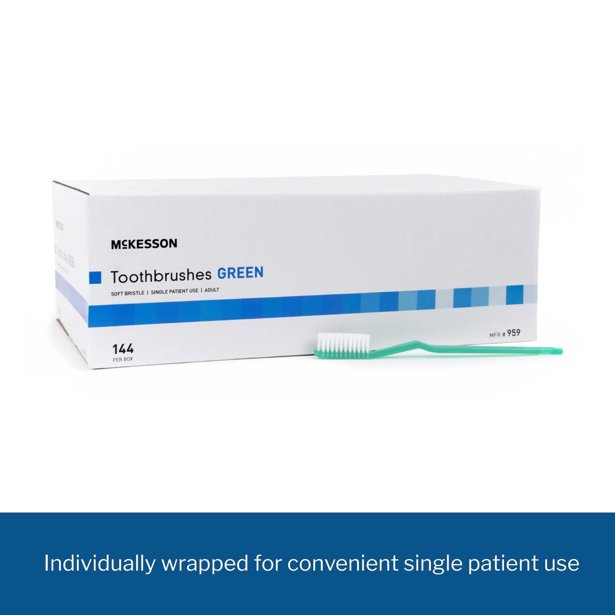 Toothbrush McKesson Green Adult Soft, Packaging Type- Case