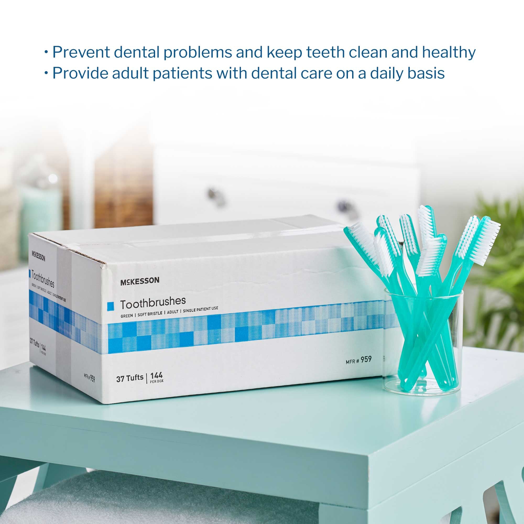 Toothbrush McKesson Green Adult Soft, Packaging Type- Case