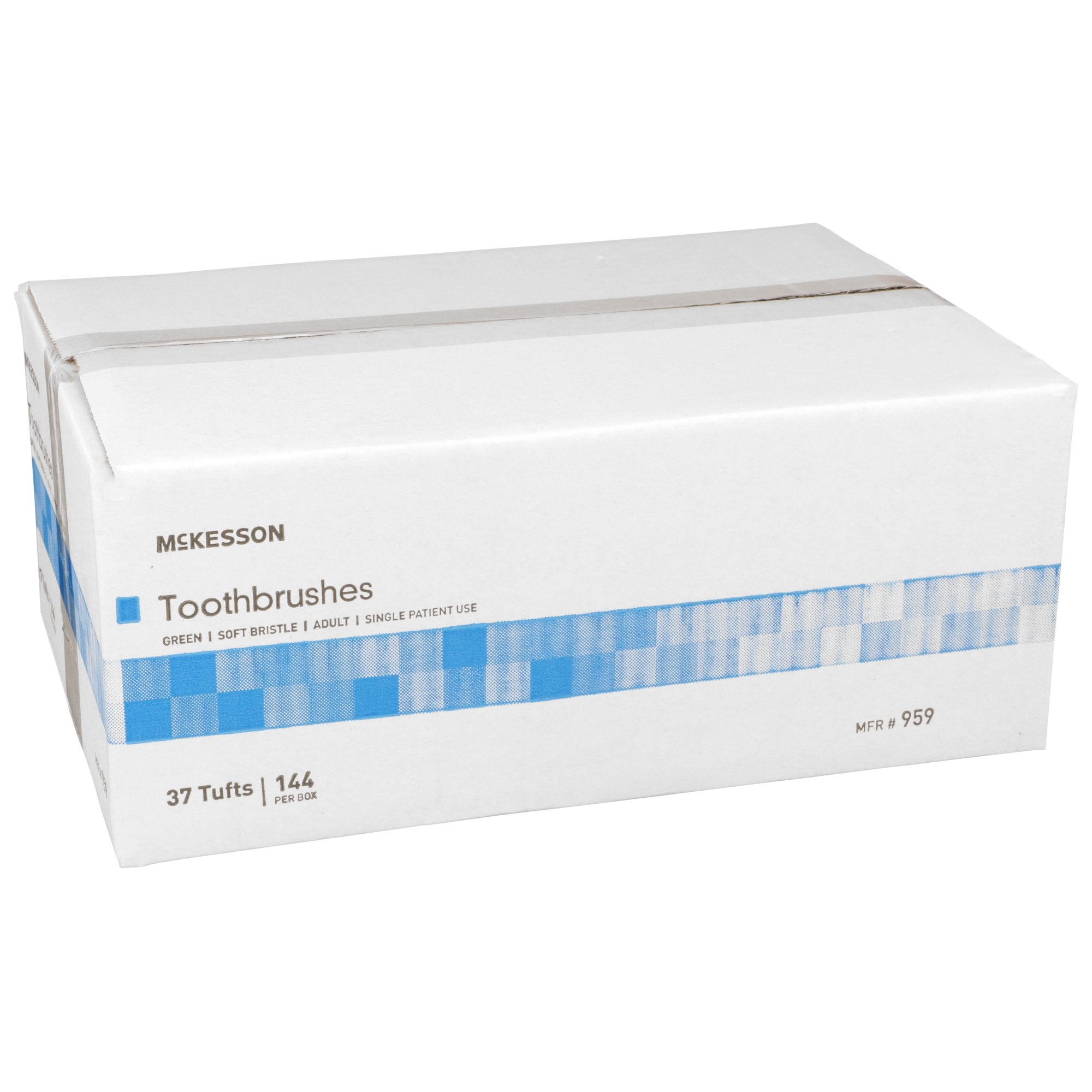 Toothbrush McKesson Green Adult Soft, Packaging Type- Each