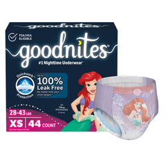Female Youth Absorbent Underwear GoodNites Pull On with Tear Away Seams Large Disposable Heavy Absorbency | 4PK/Case X-Small · Case of 44