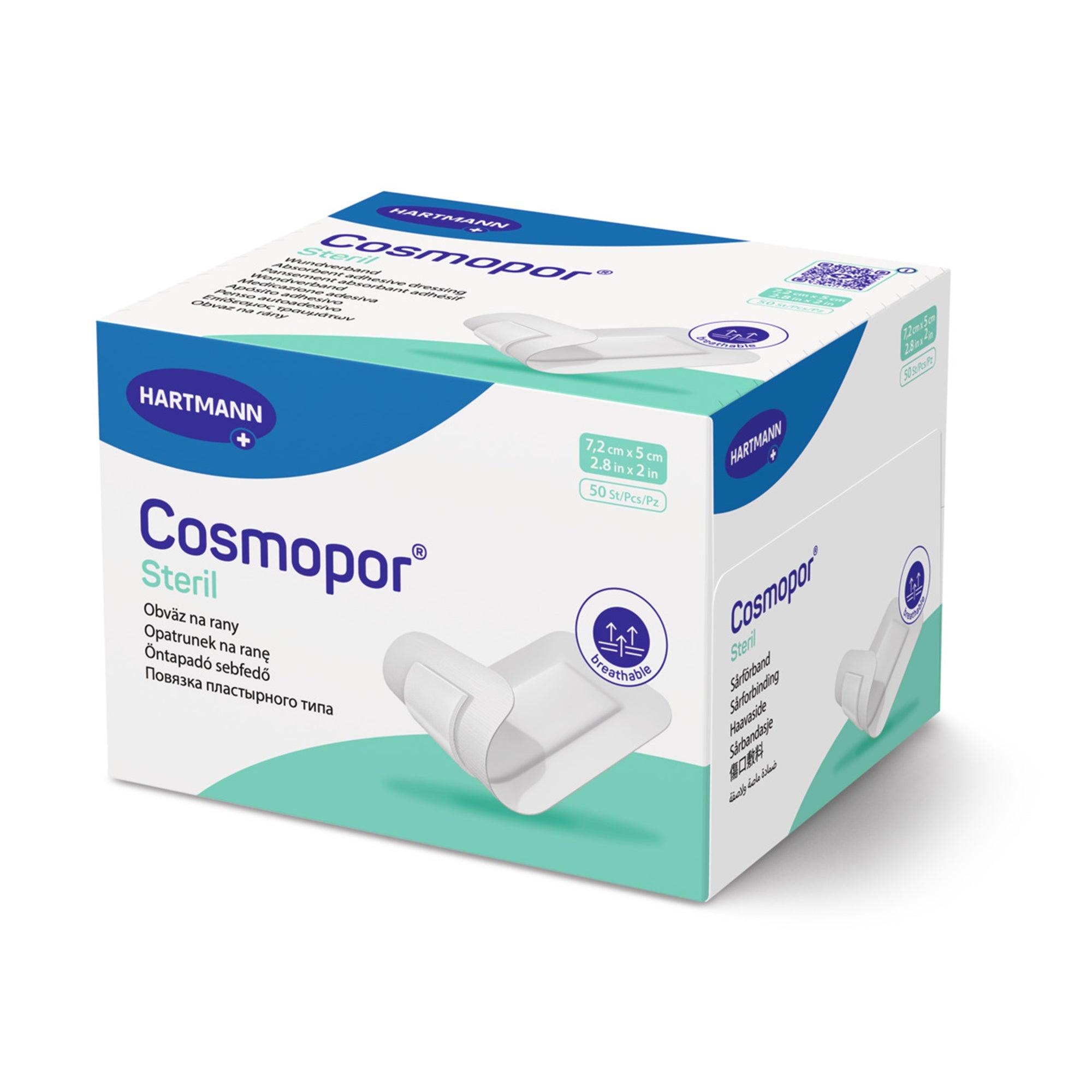 Island Dressing Cosmopor Steril 2 X 2- 4/5 Inch Rectangle Sterile Water Resistant Backing,Packaging Type- Box