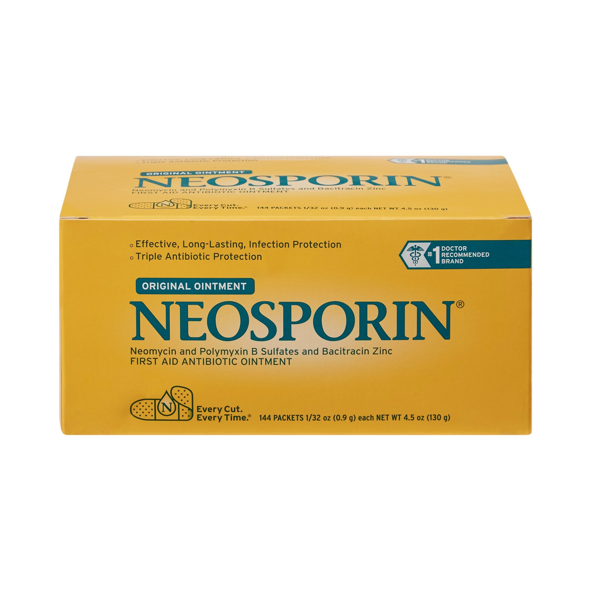 First Aid Antibiotic Neosporin Ointment 0.9 Gram Individual Packet, Packaging Type- Box