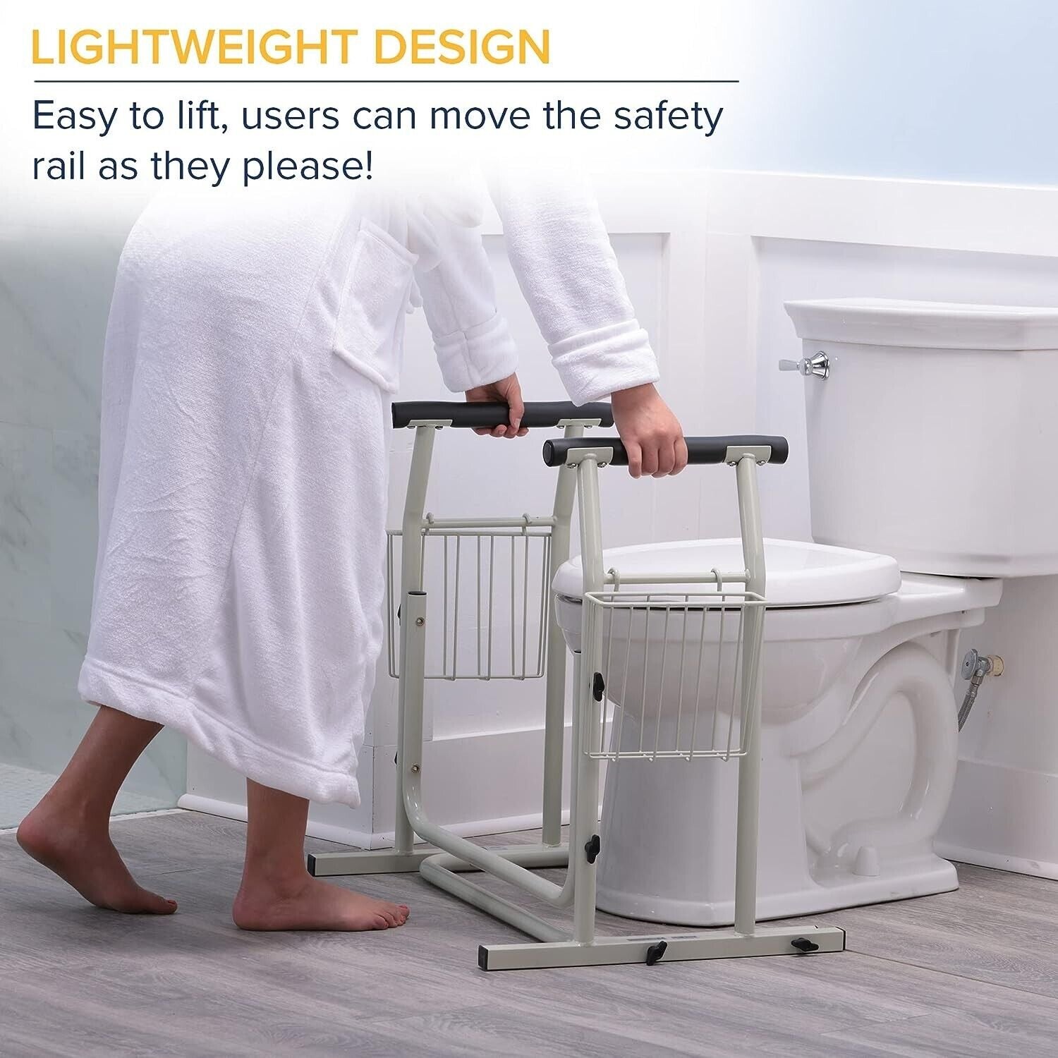 Toilet Safety Rail Adult Handicap Support Grip Handle Aid Bath Room Mobility New