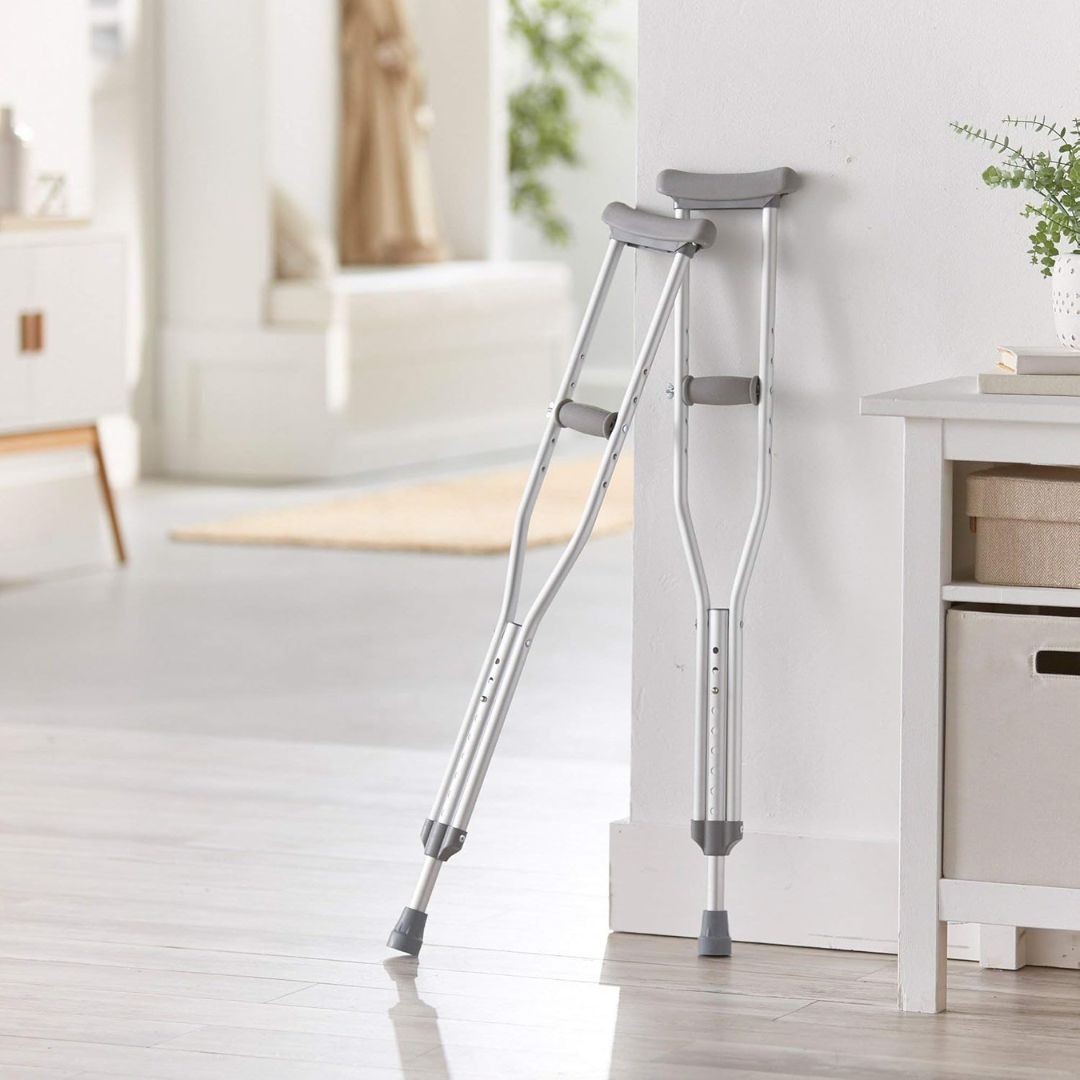 Underarm Crutches McKesson Youth 4 Foot 6 Inch to 5 Foot 2 Inch User Height Aluminum Frame 350 lbs. Weight Capacity, Packaging Type- Case